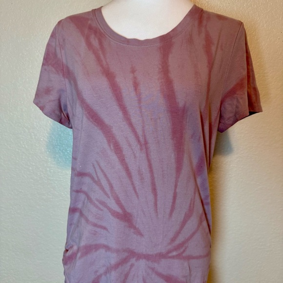 Victoria’s Secret Pink Tie Dye Jersey Tee Shirt Dress Side Ruching Purple Large - Picture 3 of 13